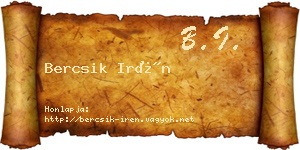 Bercsik Irén névjegykártya